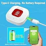 DAYTECH Tuya WiFi Smart SOS Call Button, Wireless Panic Button, Personal Alarm for Elderly Seniors Patient Disabled Handicapped, 2 Rechargable Emergency Buttons, only Supports 2.4GHz Wi-Fi, NO FEES