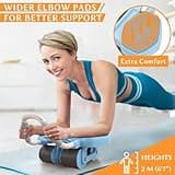 Amonax Ab Roller Exercise Wheel, Four Wheel Abs Trainer with Elbow Support, Abdominal Exercise Equipment for Core Abs, Automatic Rebound Abs Workout Equipment For Home Gym Men Women Use