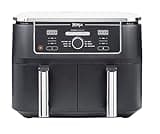 Ninja Foodi MAX Dual Zone Hot Air Fryer [AF400EU] 9.5 L Capacity, 2 Compartments, 6 Functions, Aluminium, Grey Black