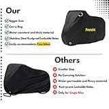 Protekt Bike Cover for 2 Bikes - 190T Nylon Push Bike Covers for Outside Storage, Heavy Duty, Waterproof, Dust Resistant, Anti Rain, UV Coated, Lock Holes Storage Bag for Mountain Bike/Bicycle/E-Bikes