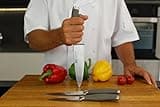 Taylors Eye Witness Syracuse Kitchen Knife 3pce Set - Paring 9cm/3.5”, Chefs 15cm/6” & Cooks All Purpose 13cm/5” Cutting Edge. Ultra Fine, Razor Sharp Blade. Soft Textured Grey Handle Tactile Grip.