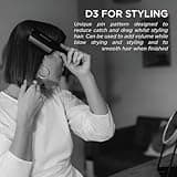 Denman Curly Hair Brush D3 (Black & Red) 7 Row Styling Brush for Detangling, Separating, Shaping and Defining Curls - For Women and Men