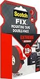 Scotch-Fix Double-Sided Extreme Exterior Mounting Tape - 1 Roll (19mm x 5m) - For Outdoor Extreme Use, Weather Resistant, Permanent Tape, 100% Adhesive, 3M Advanced Technology - Holds up to 13kg