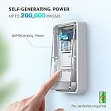 TECKNET Self-Powered Doorbell, Waterproof IP65 Twin Wireless Doorbell No Battery Required Push Button Plug Through Cordless Door Chime at 1300ft Range with 60 Chimes, 5-Level Volume & LED Light