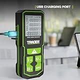 TRACER Laser Measure 100m (328ft), Portable Laser Measure Device with High-visibility Green Laser, Laser Distance Meter with Batteries and USB cable. IP54 Waterproof/Dustproof