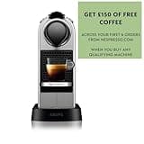 Nespresso Citiz Coffee Pod Machine by Krups. Compact Espresso Maker for Original Pods, 19-Bar High Pressure, Fast Heat-Up, Energy Saving, Auto Shut-Off, Recyclable Pods in Silver XN741B40