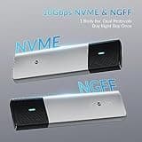 NVME Enclosure [Tool-Free] SETMSPACE M.2 Enclosure with Dual Protocol of NVME&SATA , USB C/A 10 Gbps USB 3.2 Gen2 SSD Adapter, SSD Enclosure for M.2 B&M-Key/M-Key 2230/2242/2260/2280 SSDs- Grey Caddy