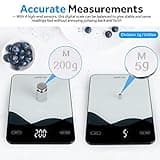 Chargeable Digital Kitchen Food Scale - AIMILAR LED Display 22lb Food Weight Scales for Baking Cooking USB-C Rechargeable Ounces and Grams 1g/0.1oz Tempered Glass