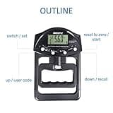 GRIPX Digital Hand Dynamometer Grip Strength Measurement Meter Auto Capturing Electronic Hand Grip Power 198Lbs / 90Kgs, Black
