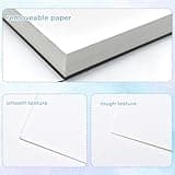 Artecho Watercolour Paper A4 Pad 40 Sheets with Watercolour Brush and Pencil, Water Colour Paper 300gsm, Art Paper Pad, Watercolour Sketchbook for Painting, Drawing, Sketching and Mixed Media