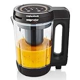 Morphy Richards 1.6L Clarity Soup Maker, Portion Control, 9 Featured Settings, Smart Response Technology, Keep Warm, Soup and Smoothie Maker, White & Black, 501050