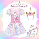 Tesok Princess Costumes for Girls,16 Pcs Princess Dress Up Clothes for Little Girl Fancy Dress Up Clothes for Kids Toddlers Party Birthday Gifts for Girls Age 3 4 5 6 7 8+ Year Old