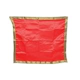 Set of 2 Large Pooja Cloth Mat Aasan for Pooja Decorative Cloth (Size:-22 Inches X 22 Inches) Multipurpose Pooja Decorations Item Indian Traditional Navratri Decor decorations Gifts(Red & Yellow)