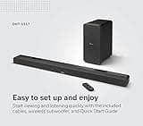 Denon DHT-S517 Soundbar with Subwoofer, Bluetooth, Dolby Atmos & Digital, Dialogue Enhancer, HDMI ARC, Wall Mountable, Music Streaming, Includes HDMI Cable - Black