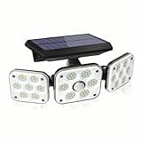 138 LED Solar Lights Outdoor, Motion Sensor Security Light with 270° Wide Angle, 3 Lighting Modes, IP65 Waterproof Solar Powered Wall Light for Garage, Front Door, Yard, Wall, Garden