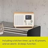 Pure Classic H4 Digital Kitchen Radio (DAB+/FM, Bluetooth, USB, AUX, Kitchen Timer, Alarm), Cotton White/Oak