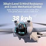 DJI Mini 3 – Lightweight 3x Mechanical Gimbal Mini Camera Drone with 4K HDR Video, 38-min Flight Time, up to 32800ft (10km) Video Transmission, True Vertical Shooting, GPS Auto Return Integrated