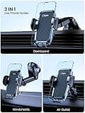 TOPK Car Phone Holder, [2023 Military-Grade Suction & Hook] 4 in 1 Super Stable Mount for Car Dashboard/Windscreen/Air Vent, Compatible with All Mobile Phones