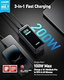 Anker Prime Power Bank, 20,000mAh Portable Charger with 200W Output, Smart Digital Display, 2 USB-C and 1 USB-A Port Compatible with iPhone 16/15/14/13 Series, Samsung, Dell, and More