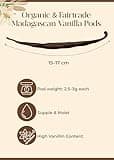Vanillabazaar Sustainable, Organic & Fairtrade Madagascan Grade A Beans - 5 Bourbon Premium Vanilla Pods in Resealable Tube for Chefs & Home Baking/Cooking
