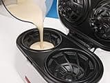 Double Waffle Bowl Maker by StarBlue - White - Make bowl shapes Belgian waffles in minutes | Best for serving ice cream and fruit | Gift ideas 220-240V 50/60Hz 1200W, UK Plug
