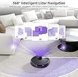 MS1MAX Robot Vacuum with Mop, 5000Pa Strong Suction, Lidar Navigation Robotic Vacuum with 3.5L Self-Empty Station, 180mins Runtime, APP/Remote/Voice Control, for Hard Floors and Carpets