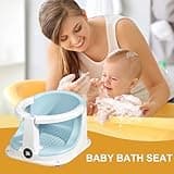 Silla De Baño para Bebé - Silla para Bañera Con Soporte Corporal Acolchado 0-3 Años | Asiento Baño Bebe Antideslizante, Plegable Con Termómetro Integrado para Viajes, Y Apartamentos