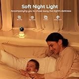 BOIFUN 2K Wifi Video Baby Monitor, App & 5'' Screen Control, Night Light, Motion&Cry Detection, PTZ, Auto Tracking, 3000mAh Battery,Humidity & Temperature Sensor, Baby Monitor with Camera Night Vision