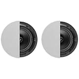 Q ACOUSTICS QI65C 6.5" Ceiling Speaker Pair In-Ceiling Speakers for Home Audio, Hi-Fi Installation System, Moisture Proof Round & Square Magnetic Grilles, 60W