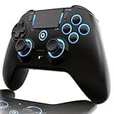 QRD Spark N5 Wireless Controller for PS5 Pro Slim PS4 PS3 PS2 Steam Deck PC Windows Mac iOS Android TV Box, Halleffect Gamepad Joystick with Touchpad, 6 Axis Gyro, Dual Vibration, Mapping, Macro