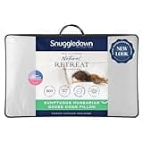 Snuggledown Hungarian Goose Down Pillow 1 Pack - Ethically Sourced UK-Made 80% Goose Down Luxury Pillows - 300tc Cotton Cover, Ultra-Soft, Breathable & Hypoallergenic for Luxury Comfort (48 x 74cm)