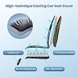 COMFIER Cooling Car Seat Covers Front Seats, Black 12V Cooling Car Seat Cushions, Front Seat Covers for Cars SUV Universal