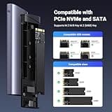 UGREEN M.2 NVMe & SATA Enclosure, USB 3.2 Gen 2 SSD Enclosure, Tool-Free 10Gbps NVMe External Caddy, Aluminum PCIe Adapter for M and M&B Key in 2230/2242/2260/2280 SSDs