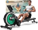Rowing Machine for Home Gym, EvoSpark Magnetic Rowing Machines 350 LB Weight Capacity - Foldable Rower for Home Use with App Supported, Upgrade to Double Slide Rail