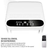 Belaco Portable Air Conditioner, 9000 BTU 4-in-1, Air Conditioning Unit, Fan & Cooling, Dehumidifier, Remote control with 24Hr Timer, Dual Window kit Included with Class A Energy Efficiency Rating