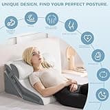 3-in-1 Orthopedic Bed Wedge Pillow Set Memory Foam Adjustable 9&14'' Folding Triangle Pillow for Leg Knee Support Sleep Apnea Back Pain Relief Acid Reflux Snoring Sitting Up Rest Post Surgery Recovery