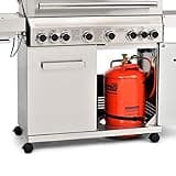 CosmoGrill Platinum Stainless Steel 8 Burner 6+2 Gas Barbecue Grill for Outdoor Cooking, High-Performance Garden Gas BBQ with Large Cooking Area and Built-in Thermometer