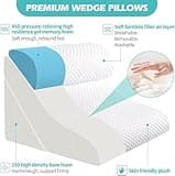 Wedge Pillow for Sleeping, Orthopedic Bed Wedge Pillow Set, 15-in-1 Adjustable Memory Foam Wedge Pillow Post Surgery, 9 &16 & 20 inches Height 3-in-1 Incline Pillows Wedges for Back Pain/Acid Reflux