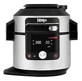 Ninja Foodi MAX 15-in-1 SmartLid Multi-Cooker 7.5L with Digital Probe, Electric Pressure Cooker & Air Fryer, Slow Cook and more, Cooks 6 Portions, Stainless Steel/Black OL750UK