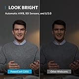 Anker PowerConf C200 2K Webcam for PC, Computer Camera with AI-Noise Canceling Microphones, Stereo Mics, Adjustable Field of View, Low-Light Correction, Built-In Privacy Cover