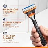 Gillette Fusion5 Razor Blades Men, Gillette Razors For Men, Pack of 16 Razor Blade Refills with Precision Trimmer, 5 Anti-Friction Blades, Mens Razors For Shaving, Gillette Fusion 5 Blades
