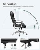 SONGMICS Office Chair, Desk Chair, Gaming Chair with Armrests, Swivel Computer Chair, Executive Office Chair, Adjustable Height, Tilt Function, Home Office, Study, Ink Black OBG57BUKV1