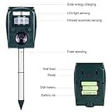 Livoni Cat Repellent for Gardens, Ultrasonic Fox Repeller Solar Battery Operated Animal Cat Deterrents Scarer for Gardens, Waterproof Outdoor with Ground
