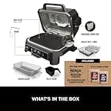 Ninja Woodfire Pro XL Electric BBQ Grill & Smoker with Digital Probe, Large 4-in-1 Outdoor & Woodfire Adjustable Stand & Side Table, Electric Outdoor Oven & BBQ Grill Stand, Heavy-Duty