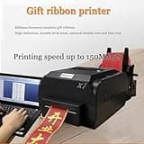 Upgraded Satin Ribbon Printer Machine,150mm/s, Digital Ribbon Printer 200dpi Foil Stamping Printer,Supports 50+ Languages for Gift Wrapping,Singlerow