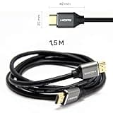UNITEK HDMI 2.1 Cable 1.5 m 8 K, Ultra High Speed HDMI Smooth 8K @ 60Hz, 4K @ 120Hz, Dynamic HDR 10+, Dolby Vision, eARC, for OLED TV, Gaming, Xbox Series X, PS5, Aluminium Connectors, Flexible