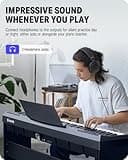 Donner Digital Piano Keyboard Weighted 88 Keys with Piano Stand, Beginner Home Electric Piano with Furniture Stand and Triple Pedal, DEP-20 Real Piano Touch