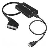 Scart to HDMI Converter, Scart to HDMI Adapter Cable with 720P/1080P Switch for TV Monitor Projector, Scart Lead to HDMI Video Converters for VHS DVD Player STB Xbox Wii PS2 PS3 to TV