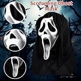 Tihokile Halloween Horror Scream Mask, Ghost Face Mask for Children and Adults, Unisex, Suitable for Haunted Houses, Latex Mask