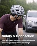 SHOKZ OpenRun Pro, [England Athletics Recommended] Bone Conduction Headphones, Open-Ear Sports Earphones with Mic, IP55 Waterproof Bluetooth Wireless Headset for Running Workout Driving (Blue)